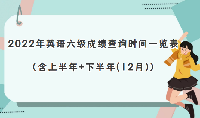 2022年英語六級成績查詢時間一覽表(含上半年+下半年(12月))