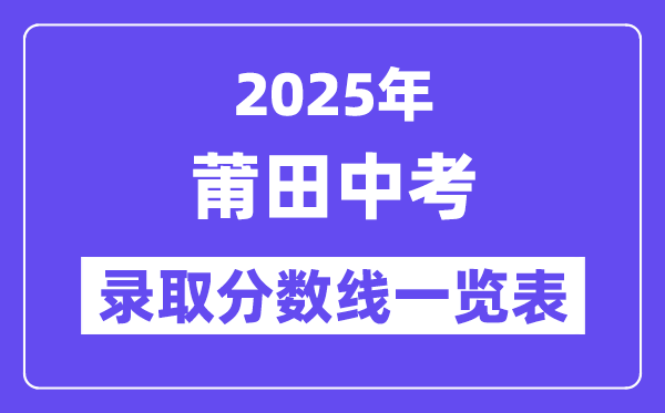 2025年莆田中考各高中錄取分?jǐn)?shù)線一覽表